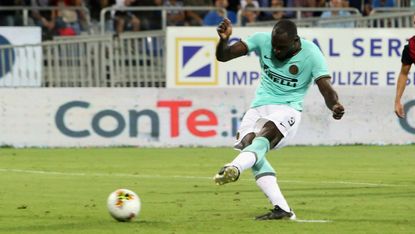 Inter Milan striker Romelu Lukaku scored a penalty in the 2-1 victory at Cagliari