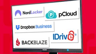 Photo montage of logos of the best cloud backup providers