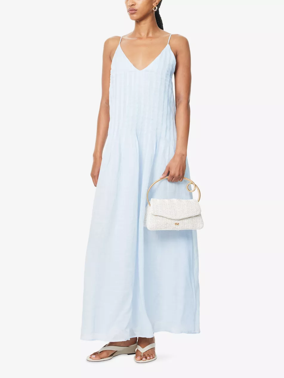 Tahlia Pleated Woven Midi Dress