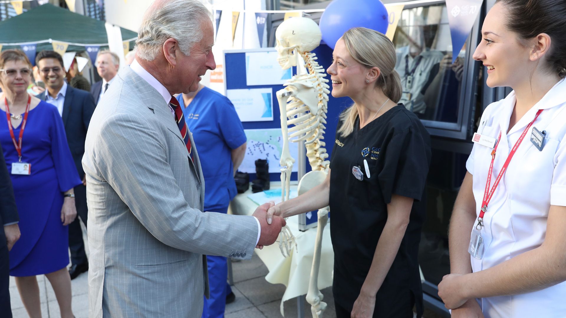 King Charles with NHS staff