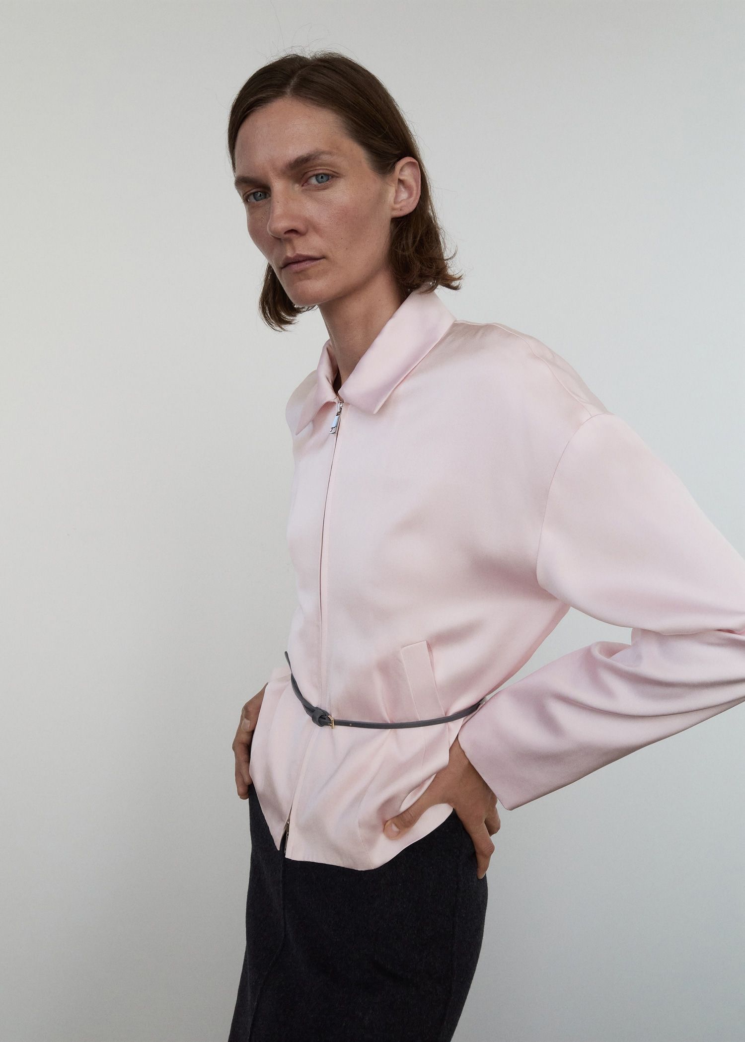 Satin Jacket With Zip - Women | Mango United Kingdom