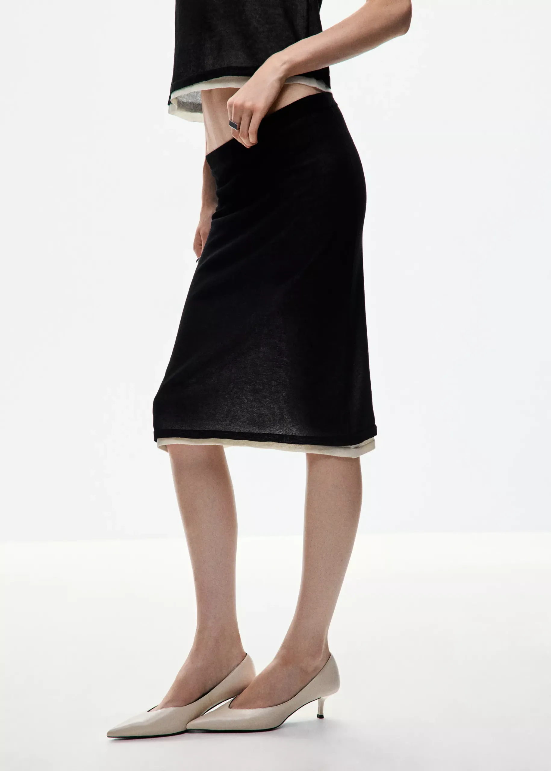 Combined Midi-Skirt - Women | Mango Usa