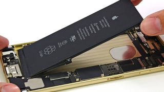 Apple iPhone battery being removed or replaced