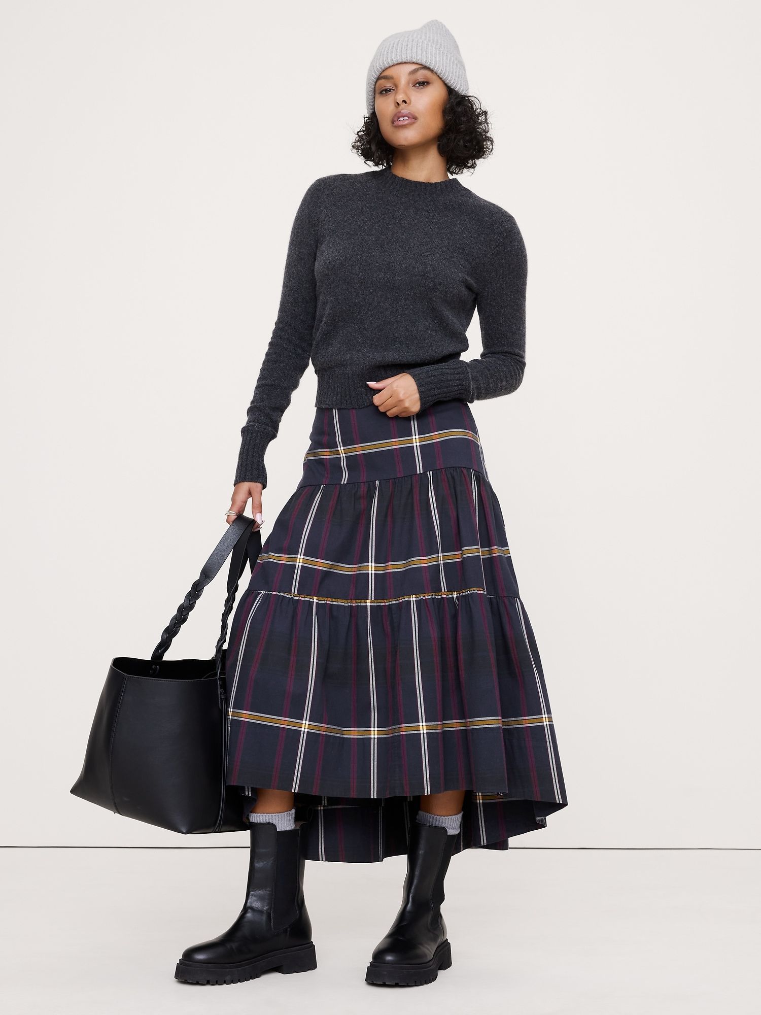 Tiered Midi Skirt