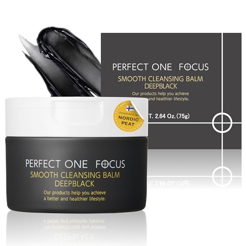 Smooth Cleansing Balm Deep Black &amp;ndash; 2.64oz (1, Black), Makeup Remover Balm, Pore Cleanser for Skincare With Charcoal and Gold Vitamin C &amp;ndash; Clears Pore Clogs, Hydrating Ceramides and Gentle Face Cleanser