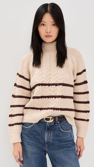 Moon River Striped Knit Pullover Sweater