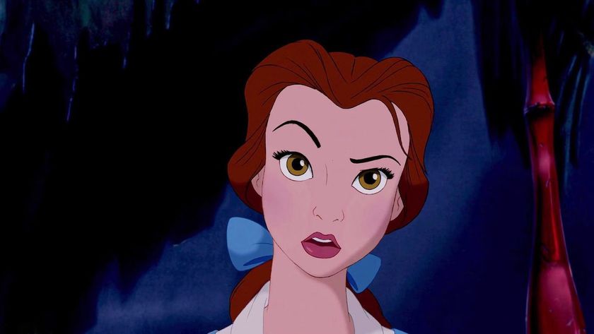 Belle raising an eyebrow in Beauty and the Beast
