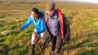 Sabrina Verjee and Advnture's Claire Maxted cross a moor