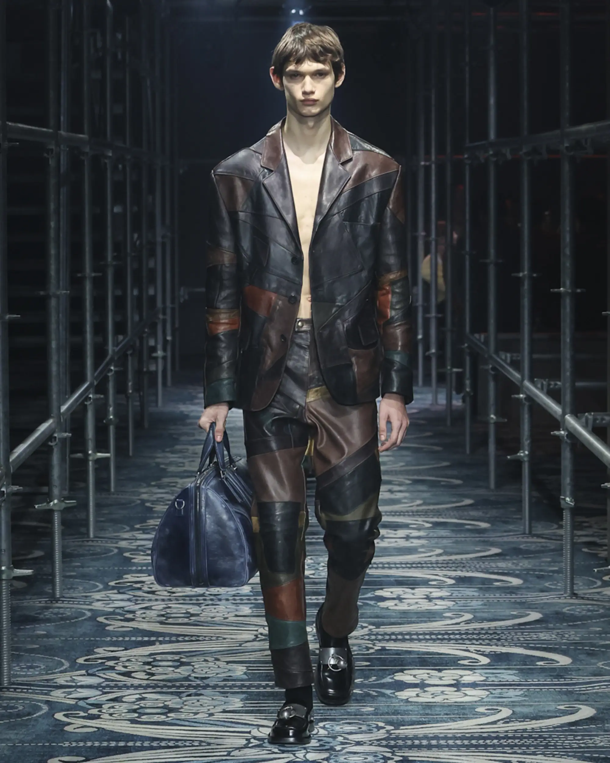 Patchworked leather at Prada AW25