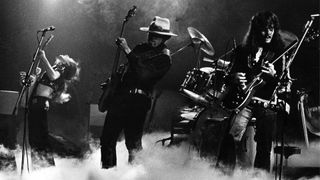 The Doobie Brothers perform live on stage at Concergebouw in Amsterdam, Netherlands in 1974 L-R Pat Simmons, Tiran Porter, Tom Johnston