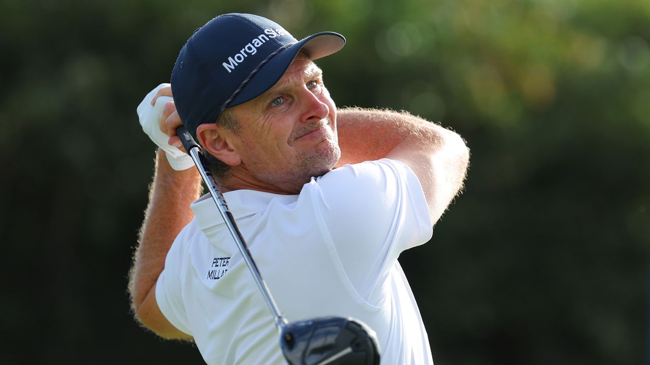 Justin Rose takes a shot during the Sony Open