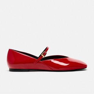 Zara Faux Patent Ballet Flats