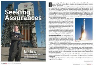 Interview with ULA chief executive Tory Bruno from the March 14 issue of the SpaceNews magazine. - See more at: http://spacenews.com/ula-chief-disavows-his-head-engineers-take-on-vulcan-engine-competition/#sthash.fSj7l4yH.dpuf