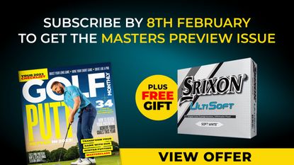 Graphic promoting Golf Monthly magazine subscription offer