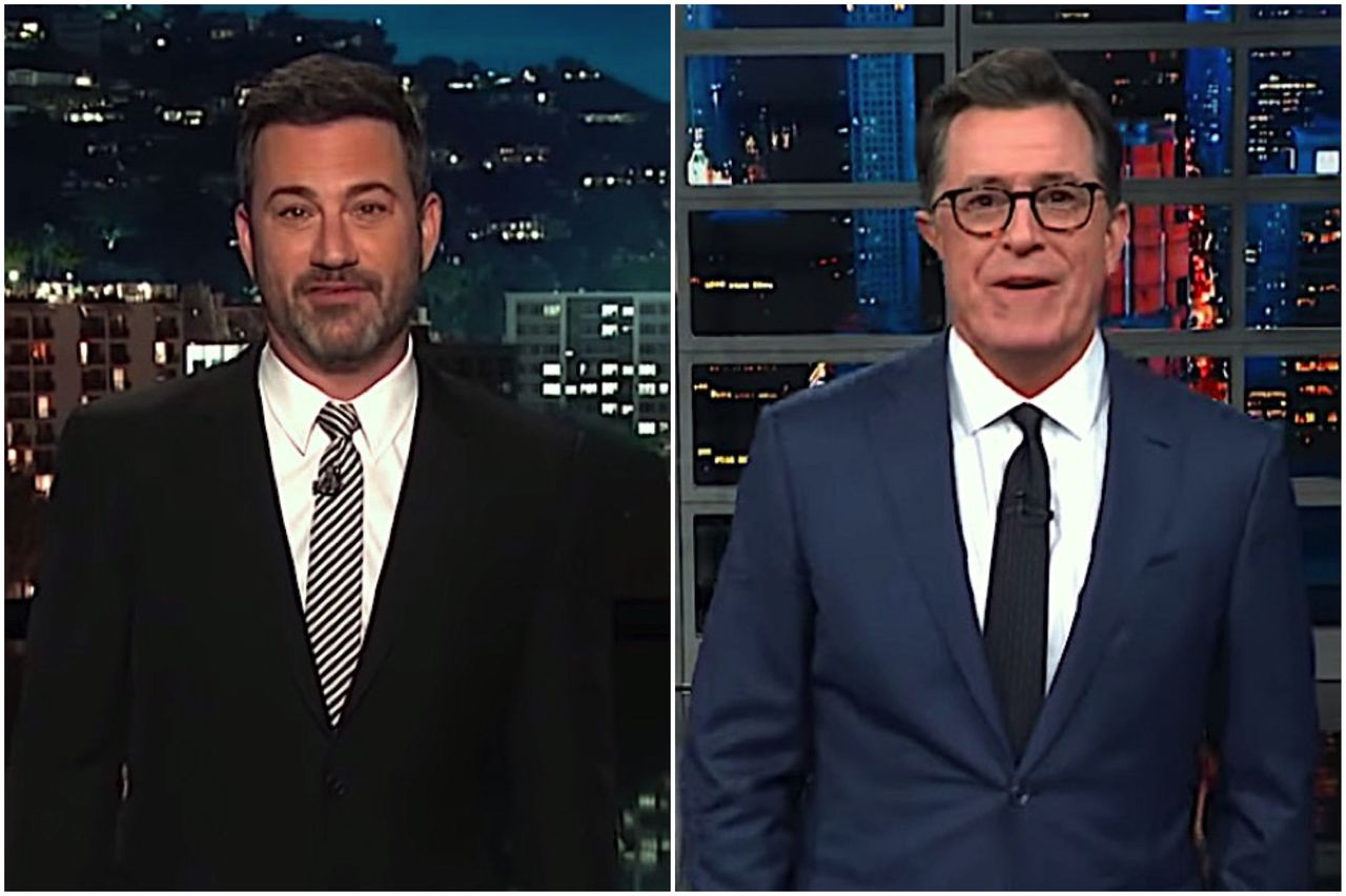 Jimmy Kimmel and Stephen Colbert on Trump and his wall