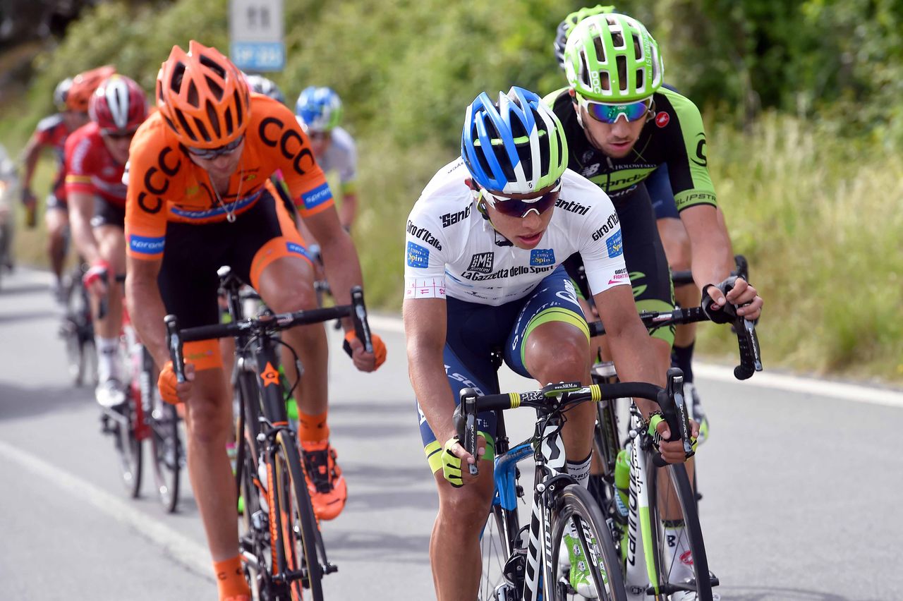 Esteban Chaves (Orica GreenEdge) in the white young riders jersey