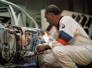 Sandro Chia paints BMW Art Car #13, BMW M3 GTR, 1992