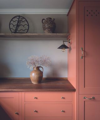 Pink cabinets and draws