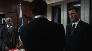 Owen meets with CIA Director Alton West and General Counsel Walter Nyland in The Recruit season 2