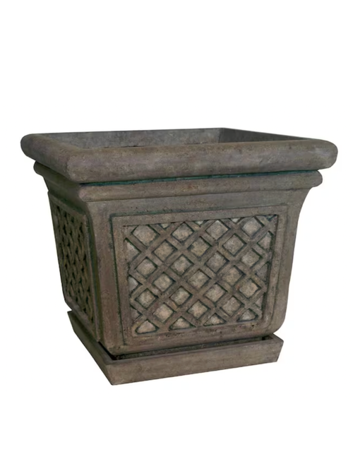 Mpg Square Lattice Pot Stone - Special Aged Granite