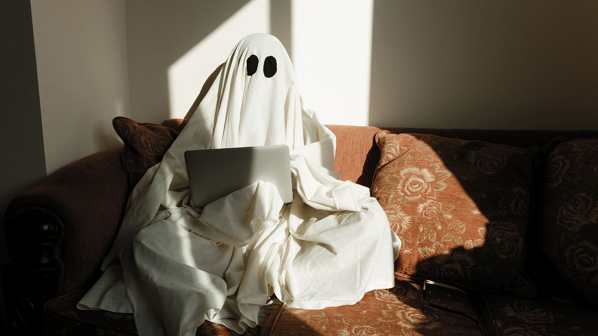 ghost with laptop