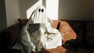 ghost with laptop