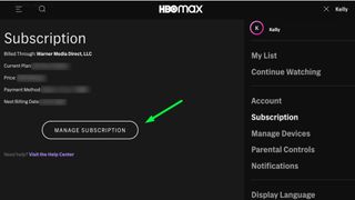 How to cancel HBO Max on website: Step 03