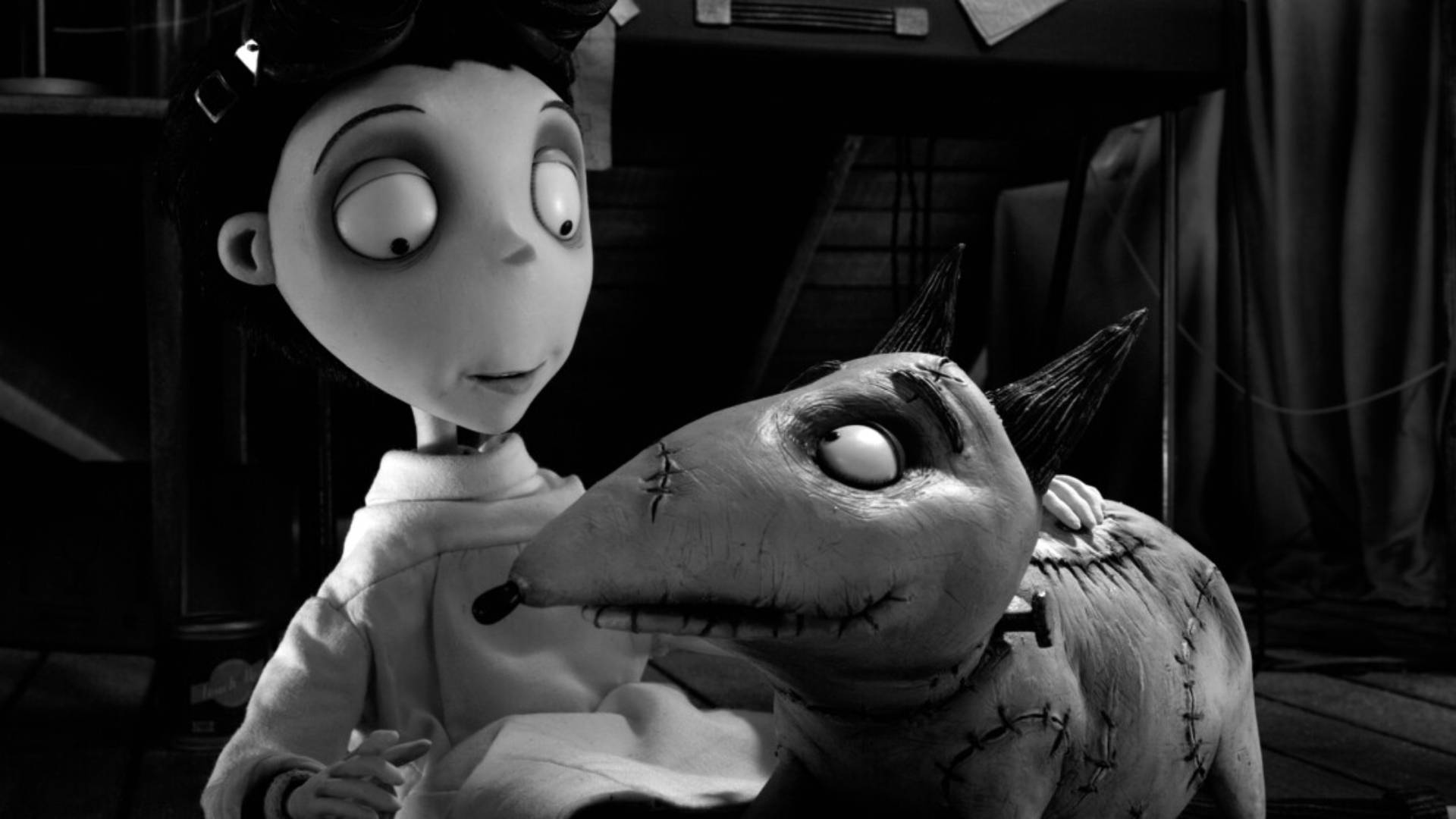 Victor and Sparky having a cuddle in Tim Burton&#039;s Frankenweenie