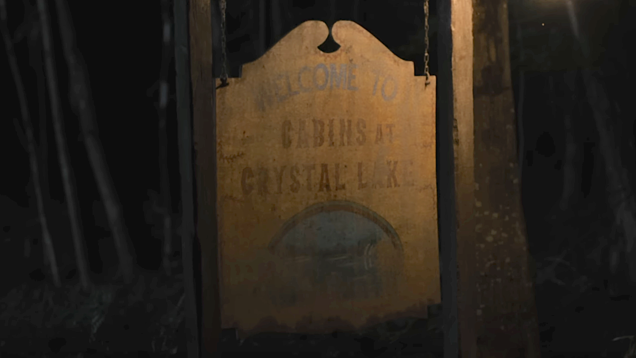 Camp Crystal Lake welcome sign in Jason Universe short 