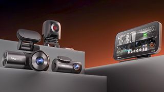 Vantrue Pilot 2 dashcams and display shown together.