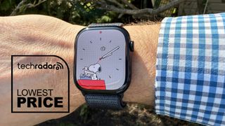 Apple Watch Series 10 on-wrist deal image with Snoopy watch face