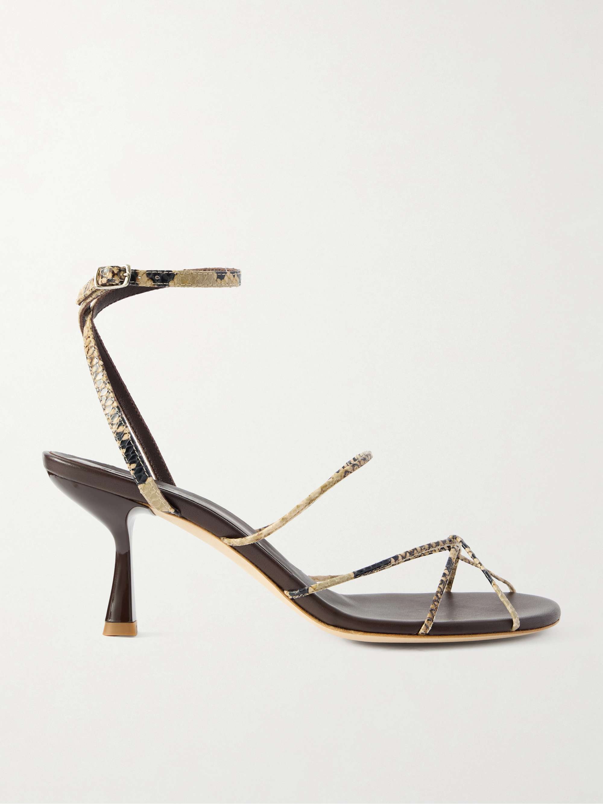 Blaze Snake-Effect Leather Sandals