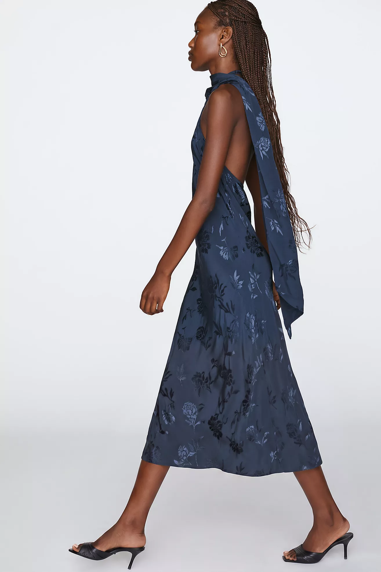 By Anthropologie Jacquard Halter Midi Dress