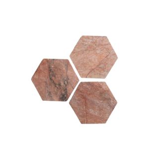 hexagonal tiles in rust color stone style surface effect