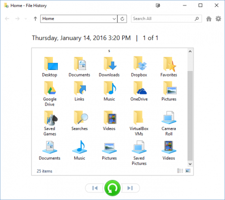 История файлов в windows. История файлов. file history.