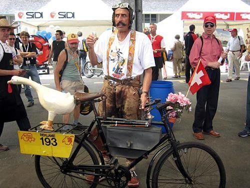 This Swiss guy is not racing