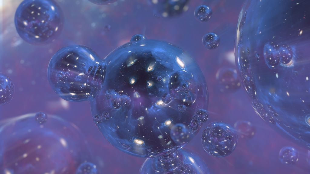 This abstract illustration depicts a bubble-like multiverse. 