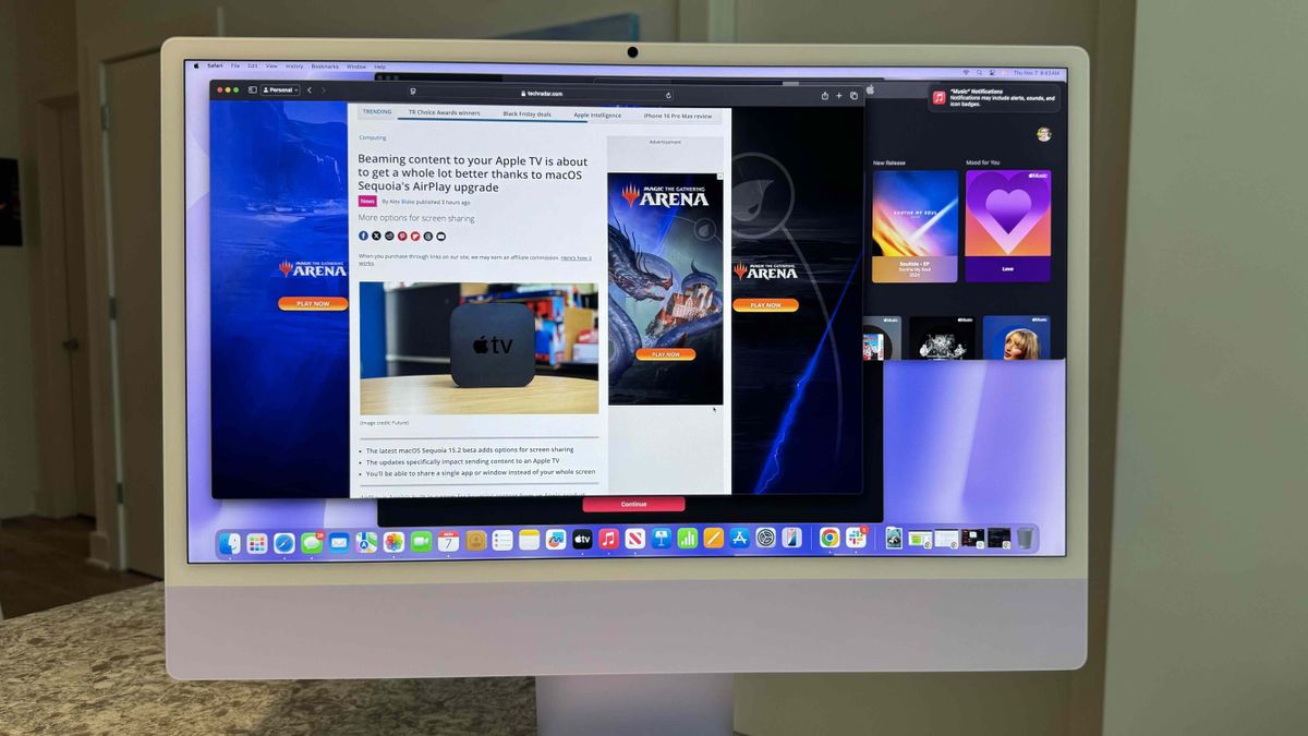 Apple's 24-inch iMac M4 in Purple.