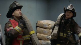 Two firefighters trapped in elevator on Chicago Fire