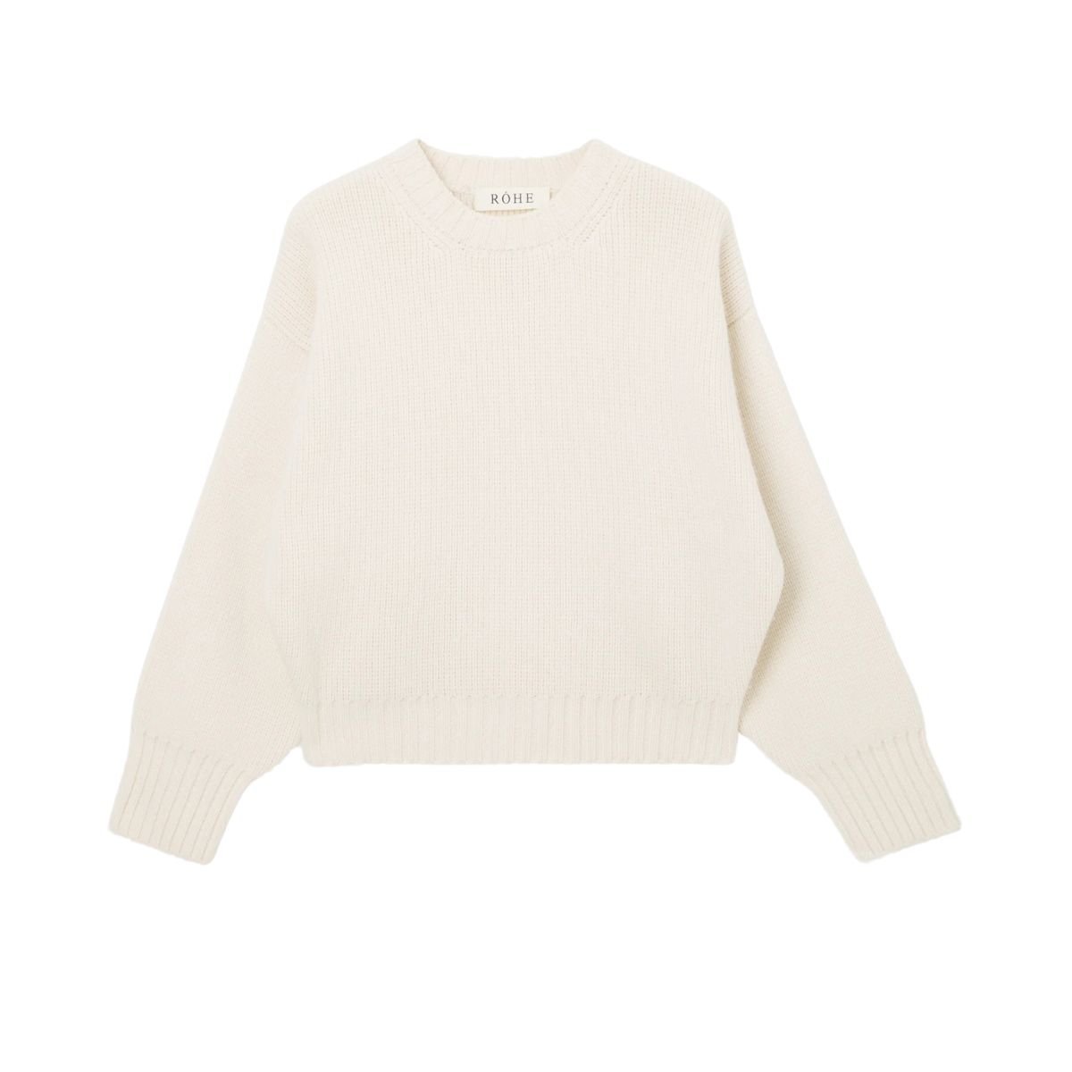 R&amp;oacute;he, Sculptural Compact Crewneck | Off White