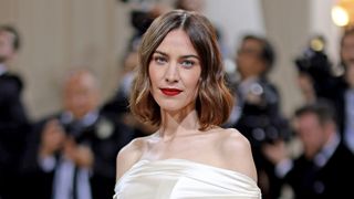 Alexa Chung is pictured with a wavy bob whilst attending The 2022 Met Gala Celebrating "In America: An Anthology of Fashion" at The Metropolitan Museum of Art on May 02, 2022 in New York City.