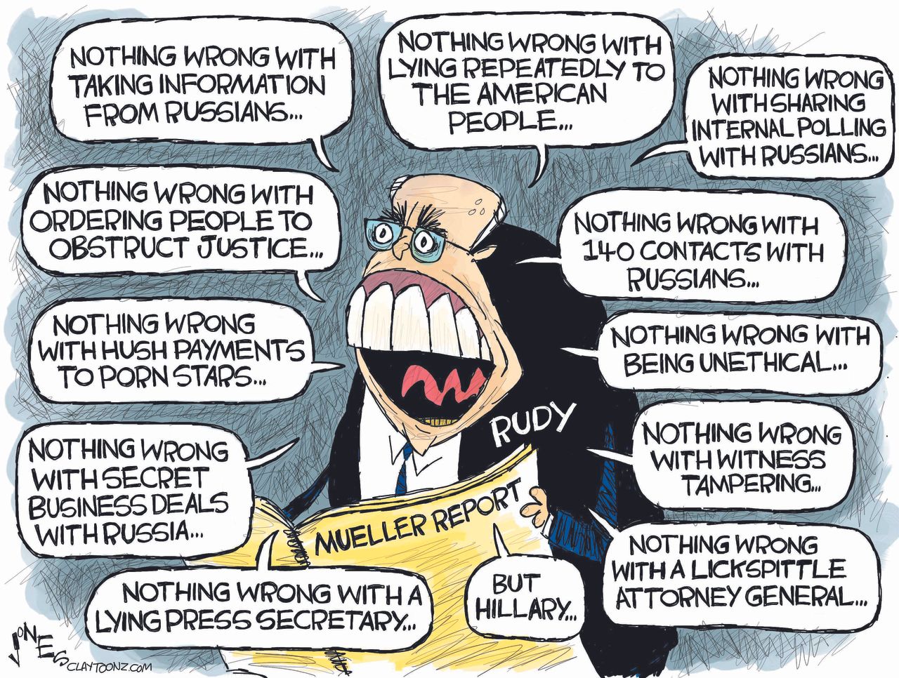 Political Cartoon U.S. Rudy Giuliani Mueller report