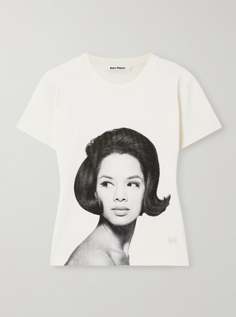 Selah cropped printed organic cotton T-shirt