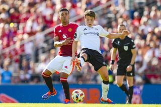 Rosenborg star Sverre Nypan in action against Manchester United this summer