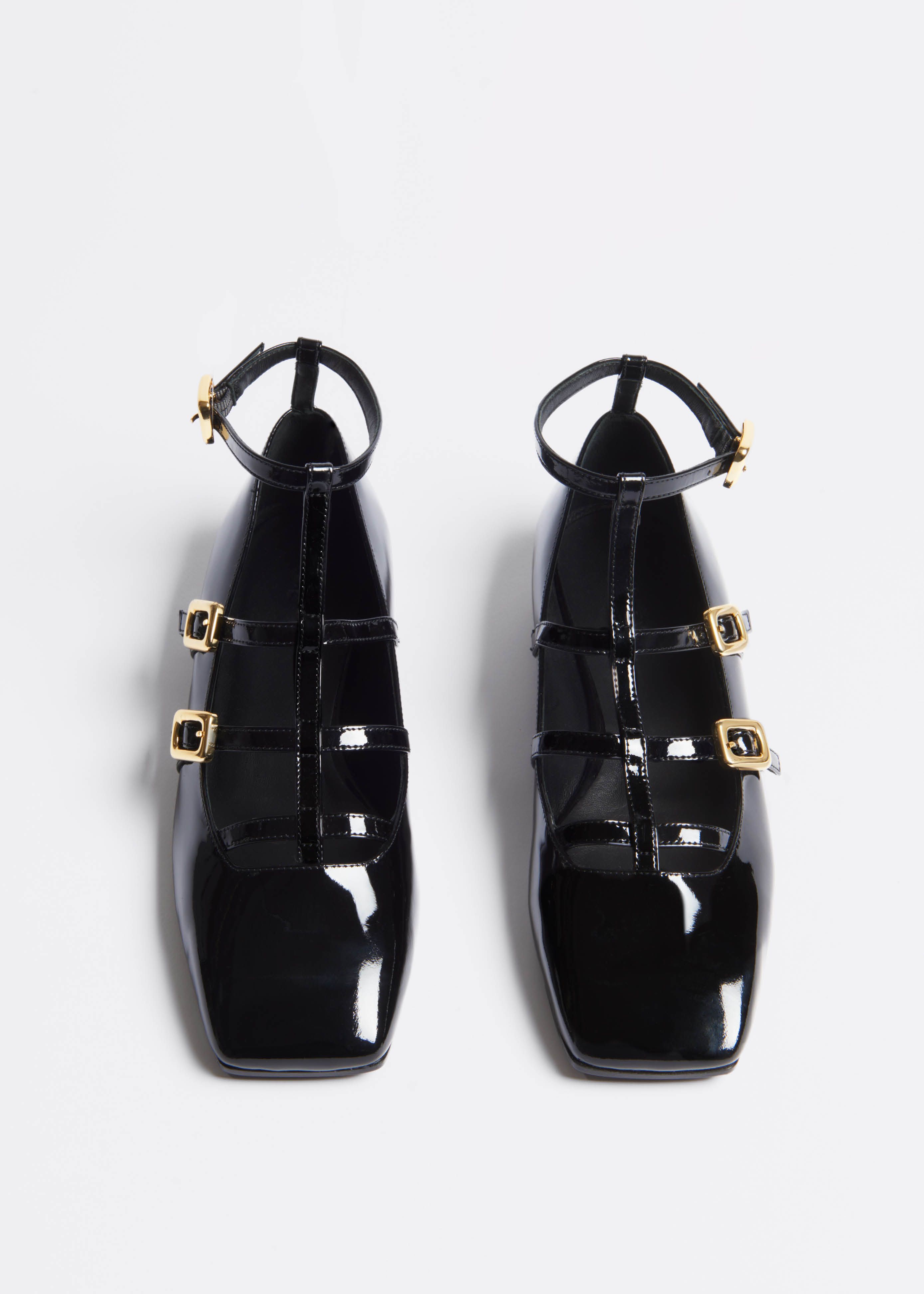 Caged T-Bar Ballerina Flat