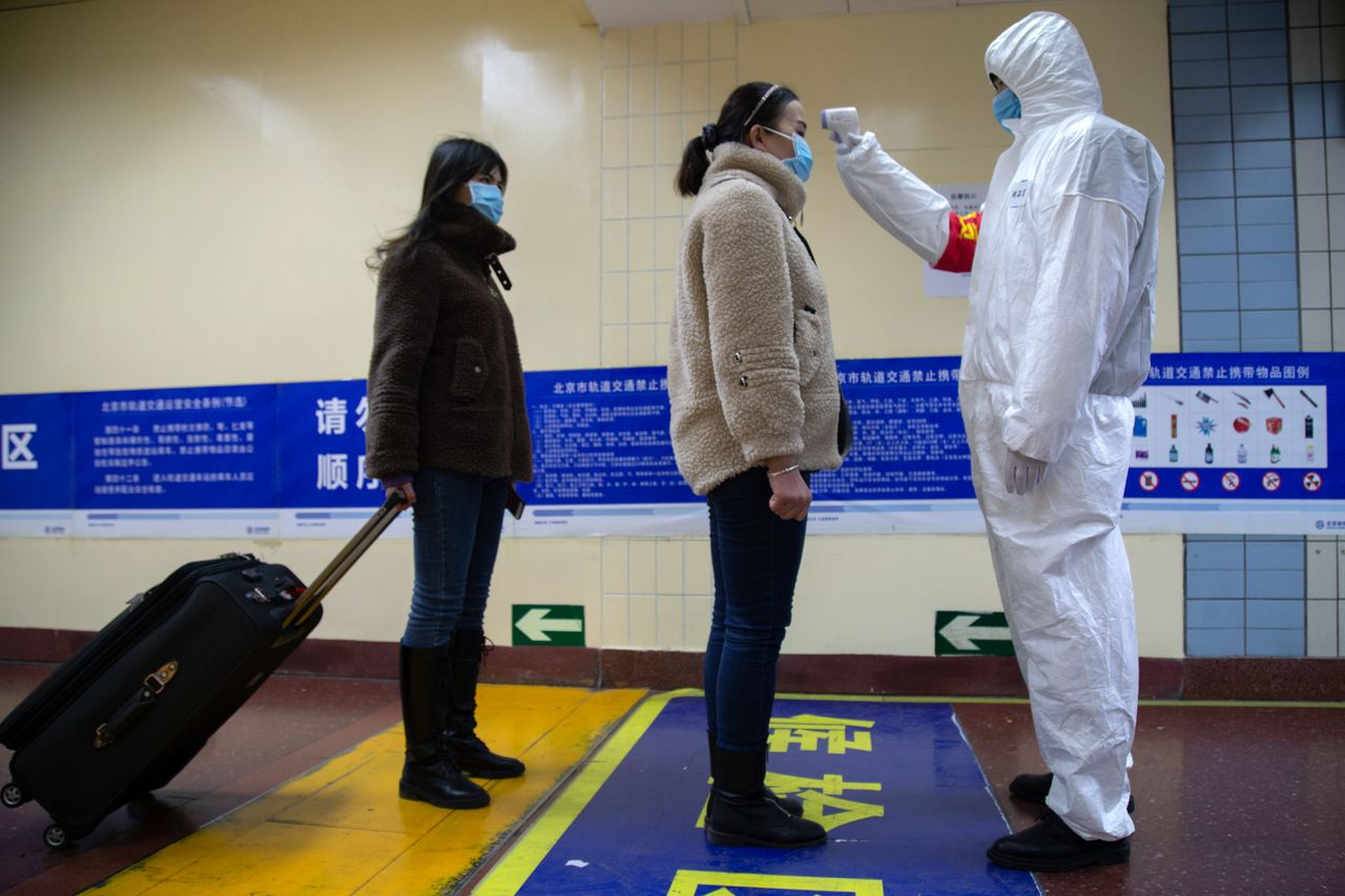 A health worker in China