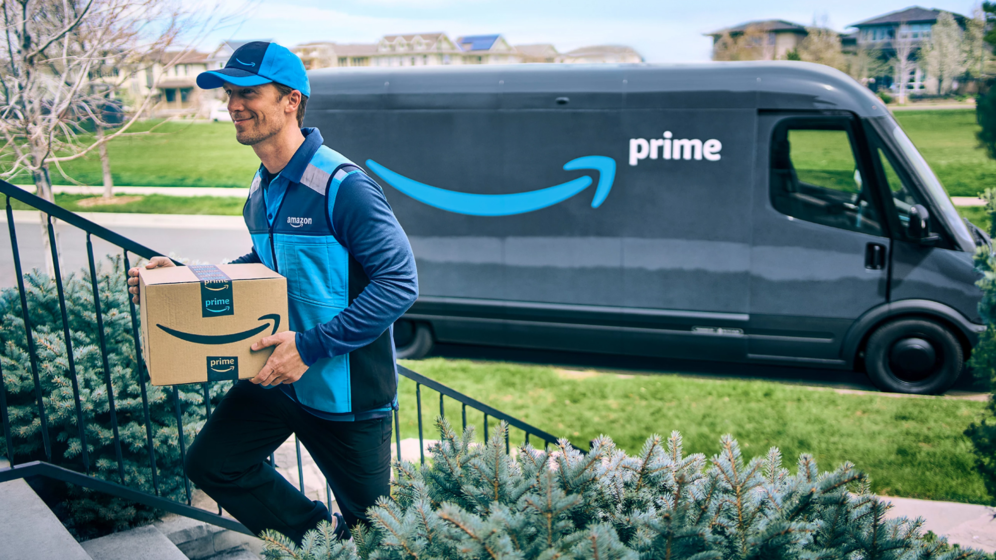An Amazon delivery driver