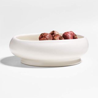Yuki White Stoneware Decorative Centerpiece Bowl by Leanne Ford