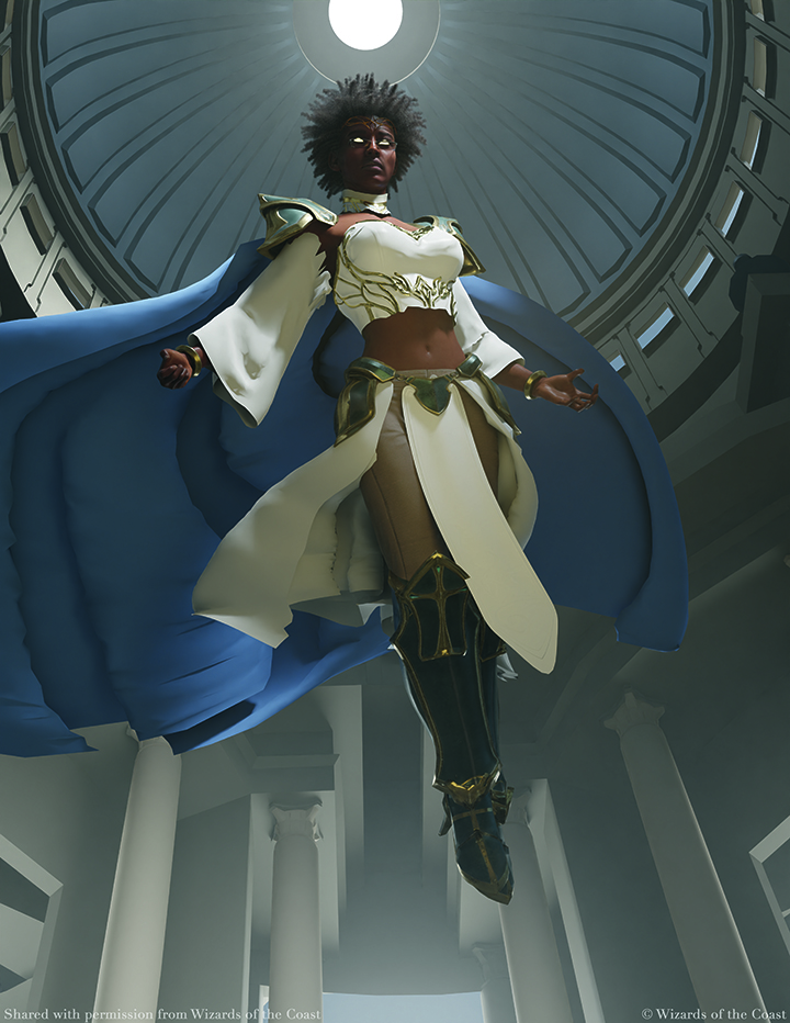 Image from a fantasy art tutorial using 3D blockouts