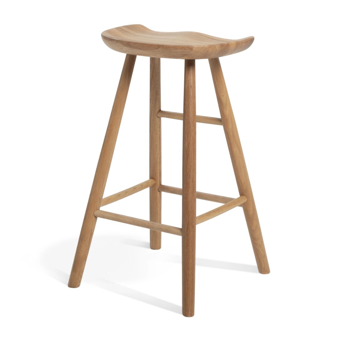 Habitat Barnwell Oak Tall Stool - Natural